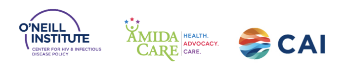 Logos of the O'Neill Institute, Amida Care, and CAI